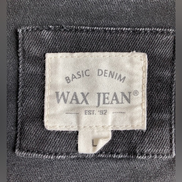 Wax Jean black rustic denim jean jacket button up jegging fabric,style basic - Picture 6 of 7